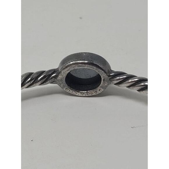 David Yurman Sterling Silver Hematite station cable classic bracelet - Picture 6 of 10